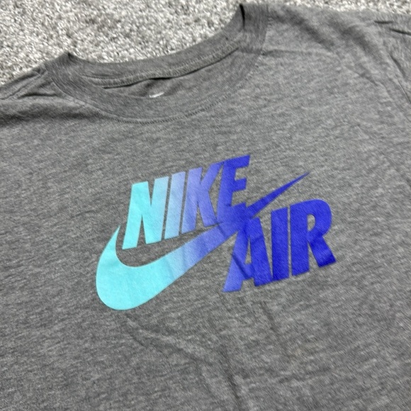 Nike Air Gray Tee with Blue and Teal Logo - Picture 2 of 5
